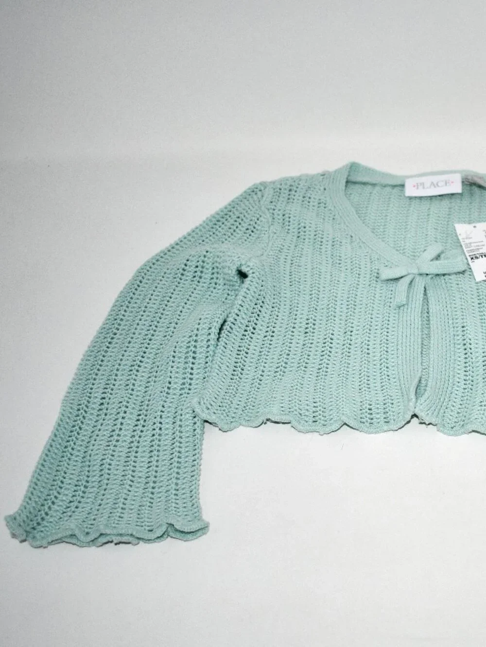 The Children's Place Girls' Mint Green Bell Sleeve, Tie Front Cardigan XS-4 NWT